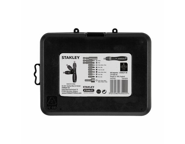 Coffret de vissage 25 pièces (tournevis Porte-embouts à cliquet + embouts) - Stanley - Brico Dépôt