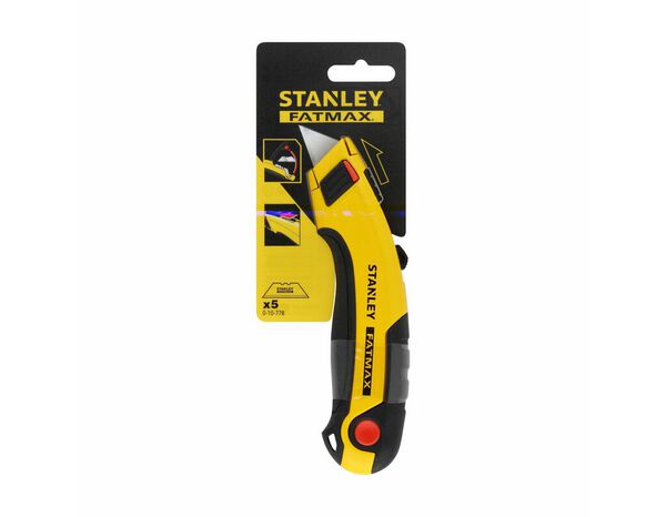 Couteau à lame rétractable pour usage intensif + 5 lames - Stanley Fatmax - Brico Dépôt