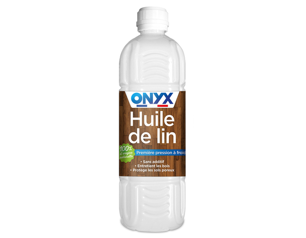 Huile de lin entretien, protection bois, carrelages, tomettes - 1 L - Onyx - Brico Dépôt