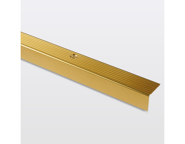Nez de marche aluminium effet laiton long. 900 x larg. 25 x ép. 20 mm - GoodHome - Brico Dépôt