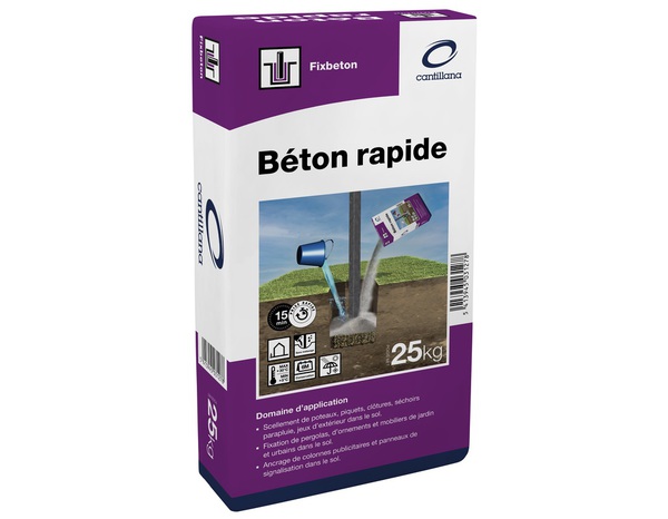 Béton rapide sans malaxage - sac de 25 Kg - Brico Dépôt