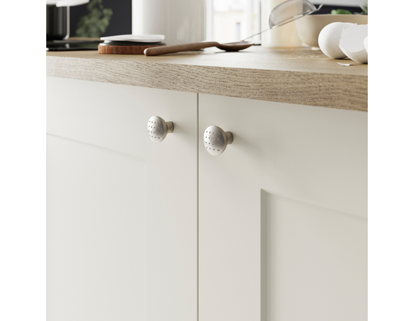 Bouton de meuble "Diss" effet nickel satiné - Ø 27 mm - Brico Dépôt