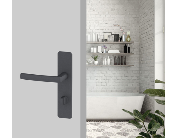 Ensemble poignée de porte "Koya" avec serrure à condamnation - Entraxe 195 mm - Assa Abloy - Brico Dépôt