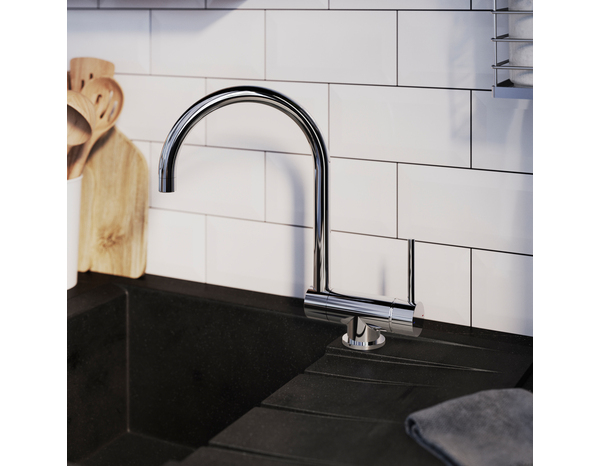 Mitigeur évier de cuisine "Edile" rabattable - Chrome - Cooke and Lewis - Brico Dépôt