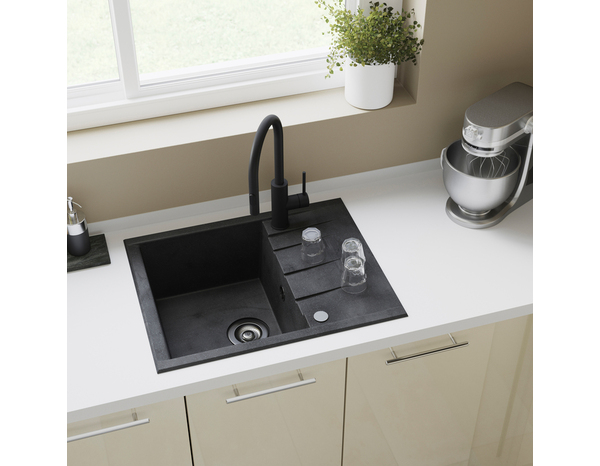Évier en résine "Ising XS" noir - 1 cuve - Cooke and Lewis - Brico Dépôt