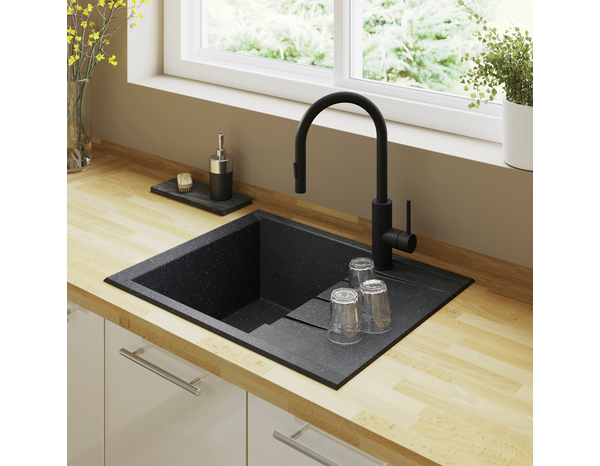 Évier en résine "Ising XS" noir - 1 cuve - Cooke and Lewis - Brico Dépôt