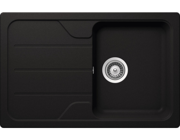 Évier en quartz compact "Arber" noir - 1 cuve - Cooke and Lewis - Brico Dépôt