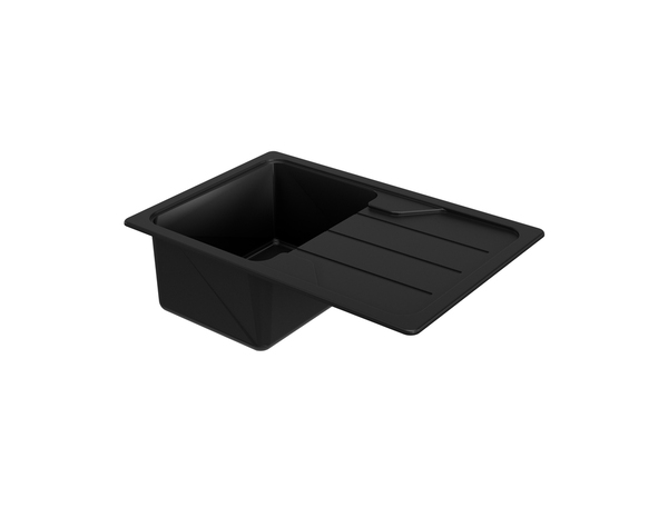 Évier en quartz compact "Arber" noir - 1 cuve - Cooke and Lewis - Brico Dépôt