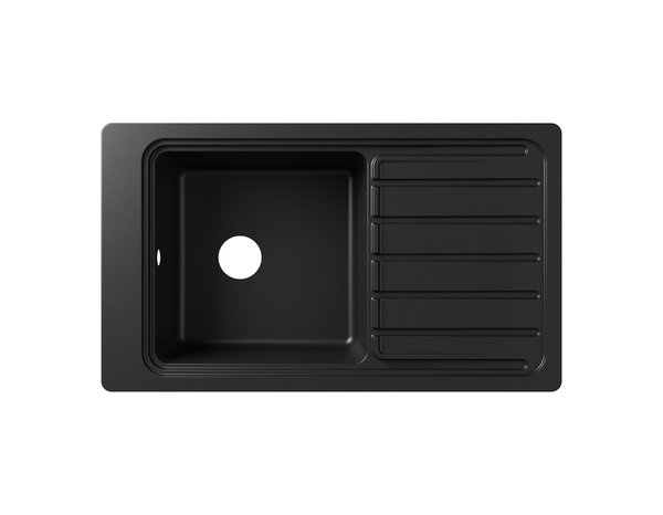 Évier en quartz + égouttoir "Jaurel" noir - 1 cuve - Cooke and Lewis - Brico Dépôt