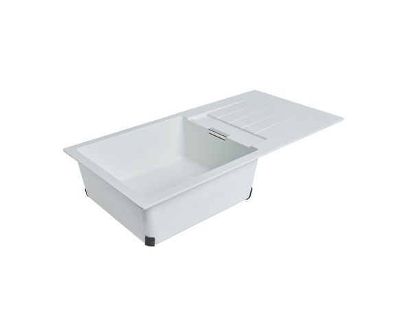 Évier en quartz "Galvani" blanc - 1 cuve - Cooke and Lewis - Brico Dépôt