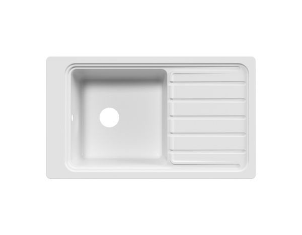 Évier en quartz + égouttoir "Jaurel" blanc - 1 cuve - Cooke and Lewis - Brico Dépôt