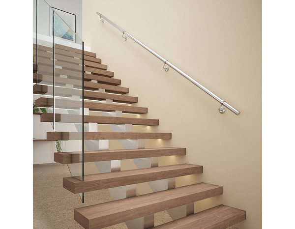 Kit main courante arrondie acier  Ø 4 cm x L. 360 cm - GEOM - Brico Dépôt