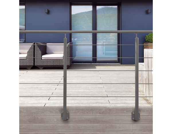 Kit balustrade latérale aluminium "Jorun" H. 1,17 m x L. 2 m - GEOM - Brico Dépôt