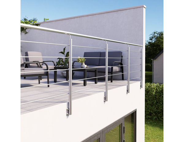 Kit balustrade latérale aluminium "Jorun" H. 1,17 m x L. 2 m - GEOM - Brico Dépôt