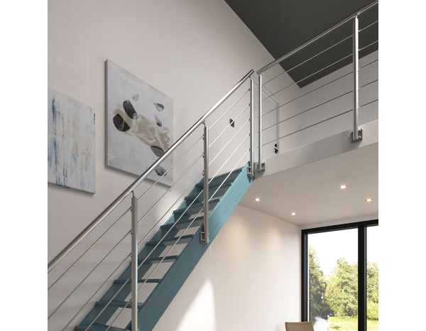 Kit balustrade latérale aluminium "Jorun" H. 1,17 m x L. 2 m - GEOM - Brico Dépôt