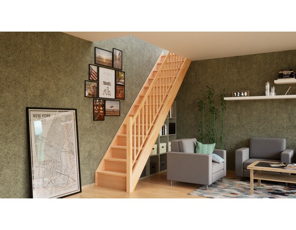 Balustrade verticale en hêtre "Fineas" escalier droit - Brico Dépôt