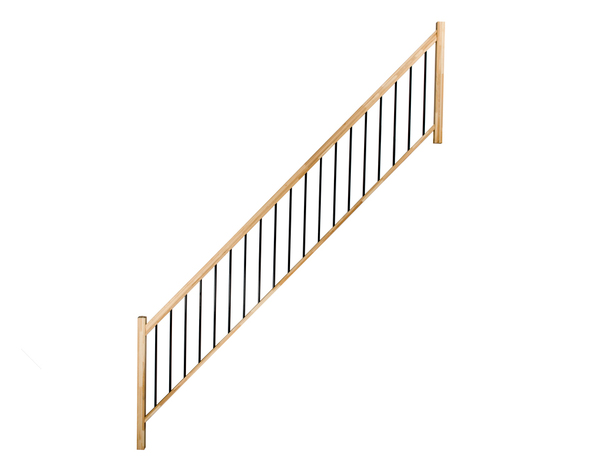 Balustrade tubes verticaux  en hêtre "Fineas" escalier droit - Brico Dépôt