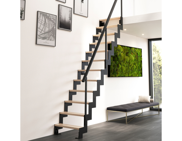 Escalier gain de place noir en hêtre massif "Loky" - Brico Dépôt