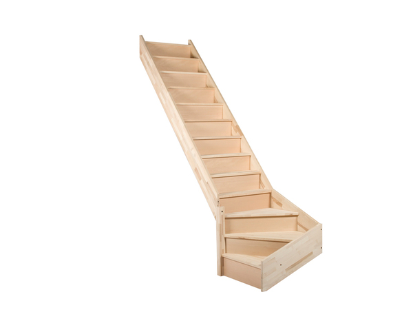 Escalier 1/4 tournant gauche prémonté hêtre "Fineas" - Brico Dépôt