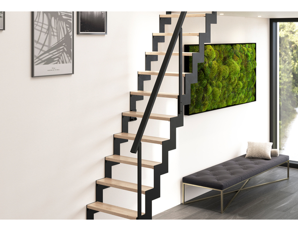 Escalier gain de place noir en hêtre massif "Loky" - Brico Dépôt