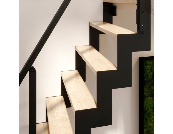 Escalier gain de place noir en hêtre massif "Loky" - Brico Dépôt