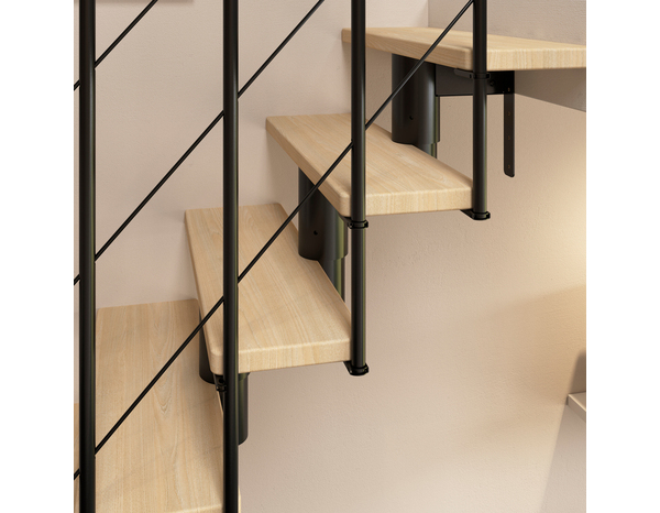 Escalier modulaire + rampe "Balor" Gris mat RAL 9023 - Brico Dépôt