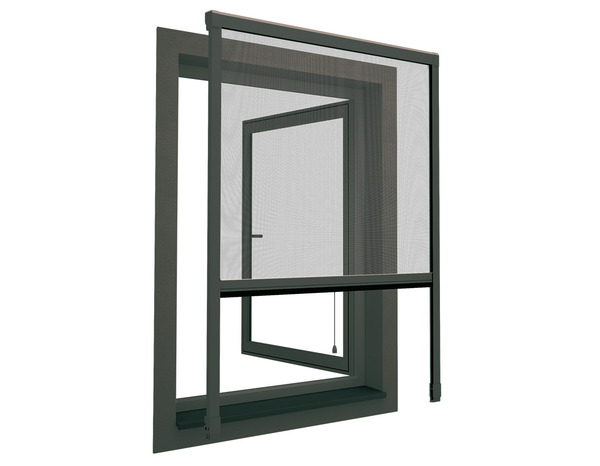 Moustiquaire aluminium grise 140 X 140 cm enroulable - Brico Dépôt