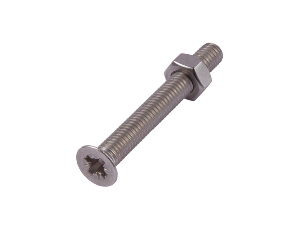 Sachet de 30 boulons tête fraisée Posidriv 6 x 40 mm acier inoydable A2 - Brenner - Brico Dépôt