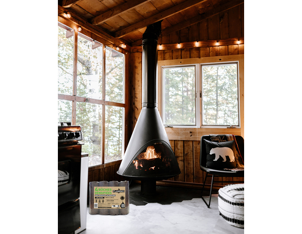 4 bûches densifiées jour - L. 28 cm Ø 9 cm ≤ 12%,  taux d'humidité : ≤ 12% - Brico Dépôt