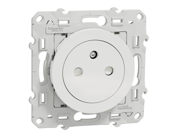 Prise avec terre affleurante "Odace" blanc - Connexion rapide - Brico Dépôt