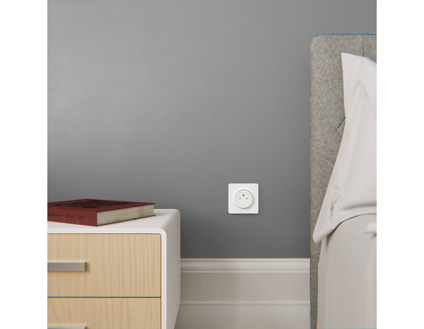 Prise avec terre affleurante "Odace" blanc - Connexion rapide - Brico Dépôt