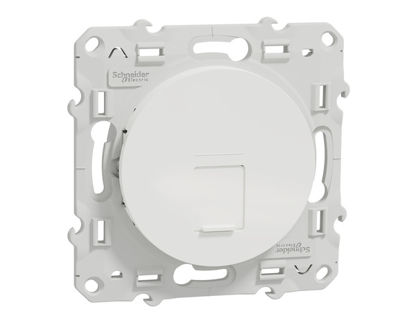 Prise Ethernet RJ45 "Odace" blanc - Compatible grade 2TV - Cat6 blindé - Brico Dépôt