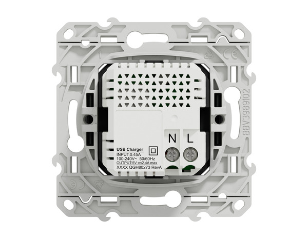 Prise chargeur double USB "Odace" anthracite - Type A+C - Brico Dépôt