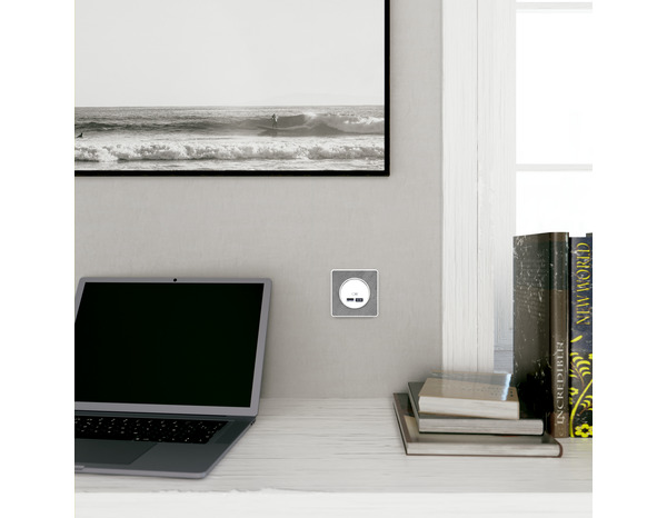 Prise chargeur double USB "Ovalis" blanc -  Type A+C - Brico Dépôt