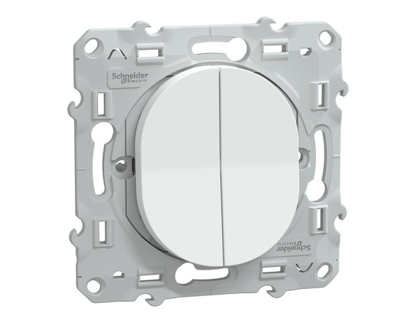 Double interrupteur va et vient "Ovalis" blanc bornes automatique - 10 A - Brico Dépôt