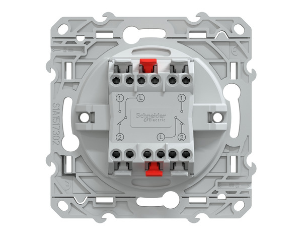 Double interrupteur va et vient "Ovalis" blanc bornes automatique - 10 A - Brico Dépôt