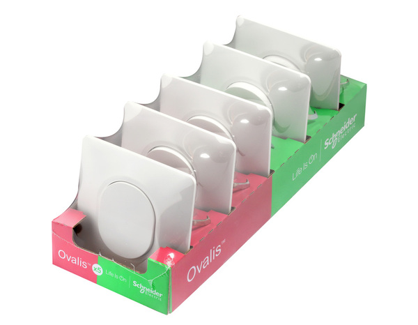 Lot de 5 va et vient avec plaques "Ovalis" blanc - Brico Dépôt