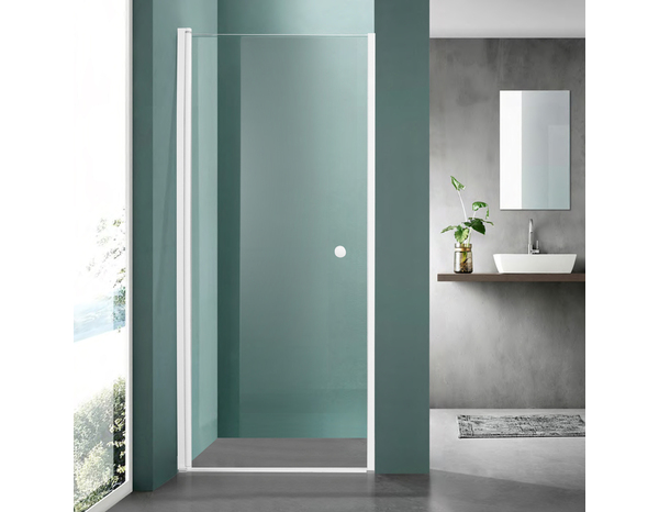 Porte de douche pivotante "Garian" l.80 cm en verre transparent - Brico Dépôt