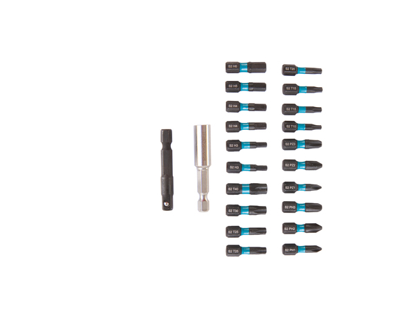 Lot de 22 embouts mixtes de visseuse avec mousqueton - Erbauer - Brico Dépôt