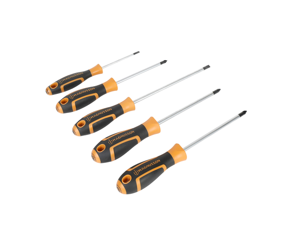 Lot de 5 tournevis en acier, embouts mixtes - MAGNUSSON - Brico Dépôt