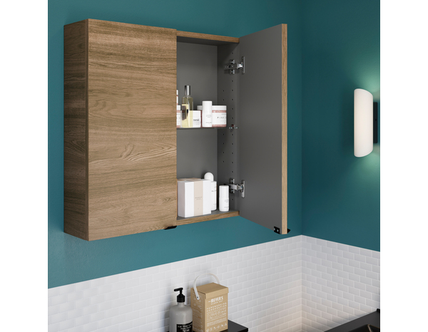 Armoire salle de bains effet noyer "Idalie" L.60 x H. 60 x P. 15 cm - Cooke and Lewis - Brico Dépôt