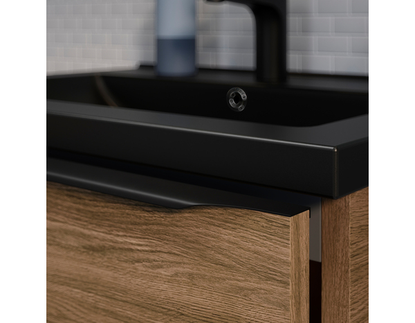 Meuble sous vasque à suspendre effet noyer "Idalie" L. 100 x H. 60 x P. 45 cm - Cooke and Lewis - Brico Dépôt