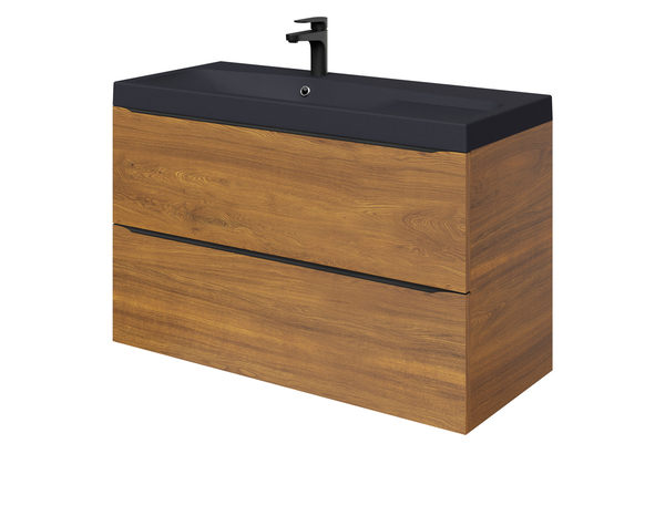 Meuble sous vasque à suspendre effet noyer "Idalie" L. 100 x H. 60 x P. 45 cm - Cooke and Lewis - Brico Dépôt