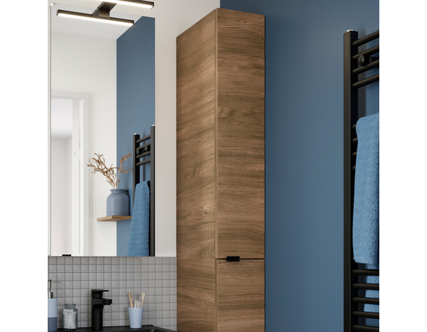 Armoire de salle de bains effet noyer "Idalie" L. 20 x H. 90 x P. 36 cm - Cooke and Lewis - Brico Dépôt