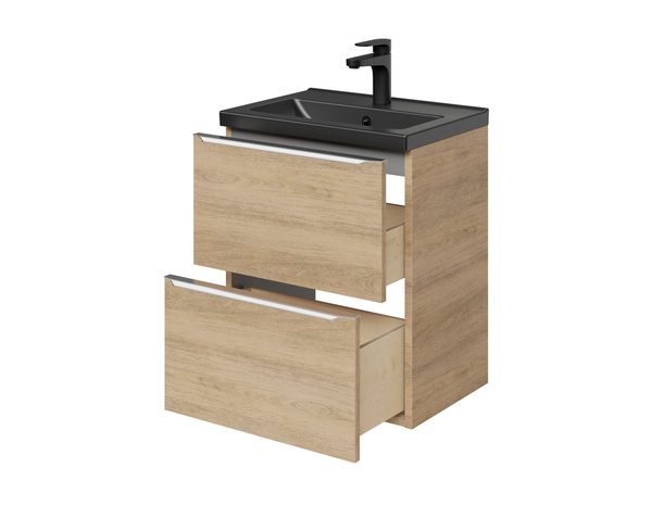 Meuble sous vasque à suspendre effet chêne "Idalie" L. 50 x H. 60 x P. 36 cm - Cooke and Lewis - Brico Dépôt