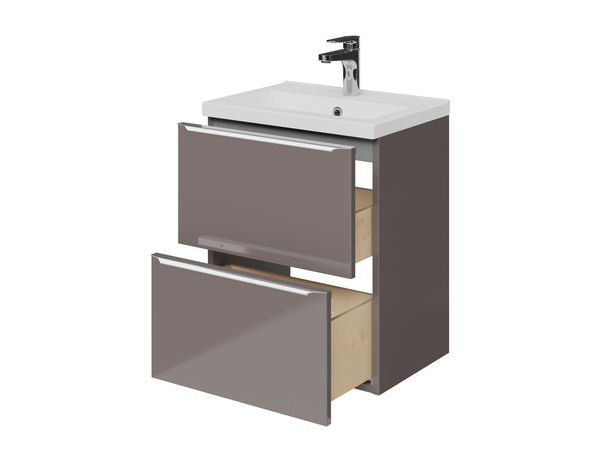 Meuble sous vasque à suspendre gris taupe "Idalie" L. 50 x H. 60 x P. 36 cm - Cooke and Lewis - Brico Dépôt