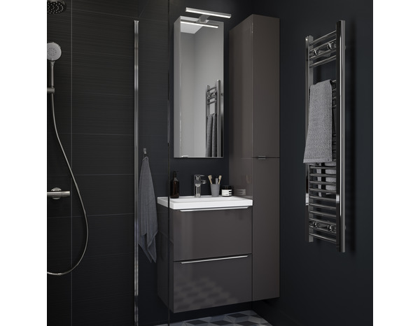 Meuble sous vasque à suspendre gris taupe "Idalie" L. 50 x H. 60 x P. 36 cm - Cooke and Lewis - Brico Dépôt