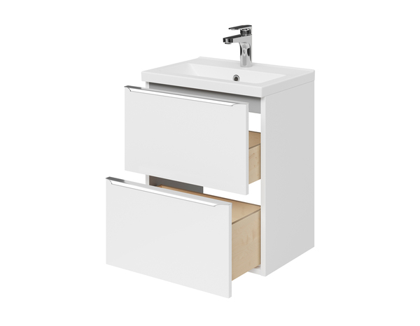 Meuble sous vasque à suspendre blanc "Idalie" L. 50 x H. 60  x P. 36 cm - Cooke and Lewis - Brico Dépôt