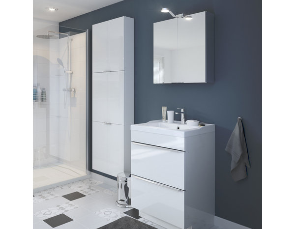 Meuble sous vasque à poser blanc Idalie L. 60 x H. 82 x P. 45 cm - Cooke and Lewis - Brico Dépôt