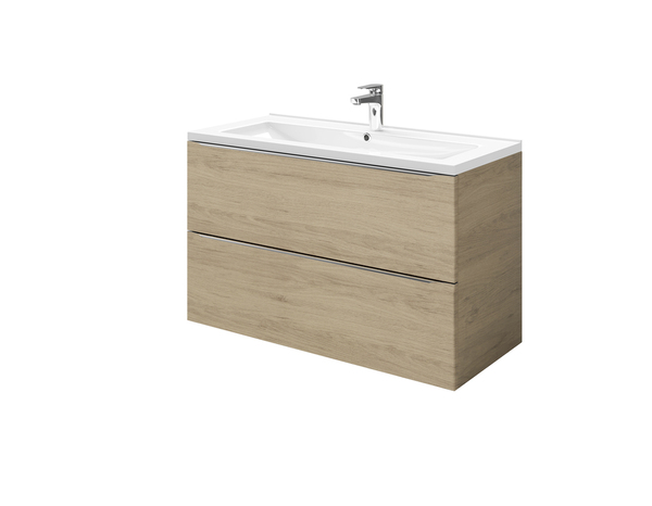 Meuble sous vasque à suspendre chêne Idalie L. 100 cm - Cooke and Lewis - Brico Dépôt